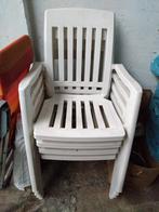 4 Hartman en 4 witte plastieken stoelen+ 1 ligstoel, Tuin en Terras, Ophalen, Gebruikt