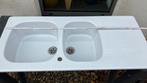 ANTIEK dubbele keramische spoelbak, Ophalen, Gebruikt, 100 tot 150 cm, Wit