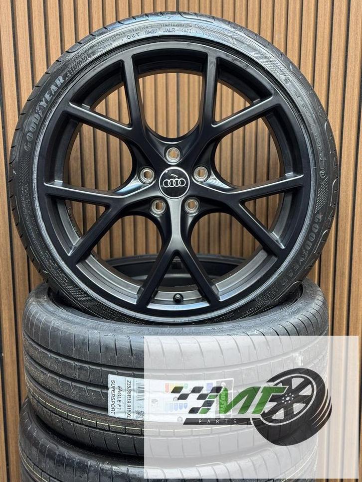 19" Audi A3 S3 SLine 5Y ET46 MATT BLACK 235 35 BTW OEM, Auto-onderdelen, Banden en Velgen, Banden en Velgen, Zomerbanden, 19 inch