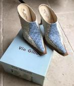 Via Gilioli muiltjes met hoge hakken, Ophalen, Zo goed als nieuw, Blauw