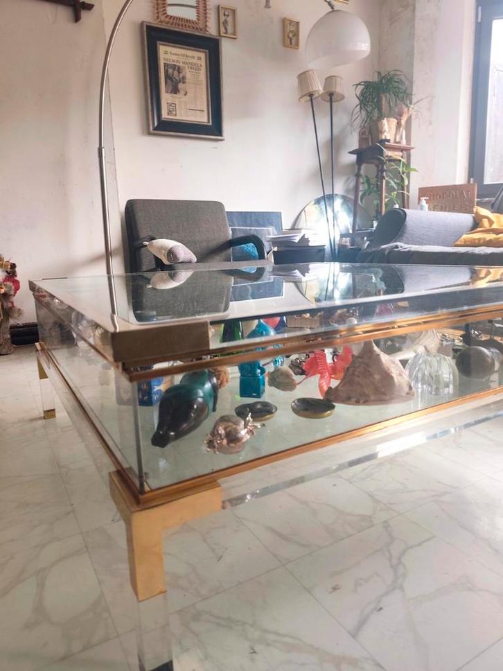 Salontafel met raam jaar 70/80, Antiek en Kunst, Curiosa en Brocante, Ophalen