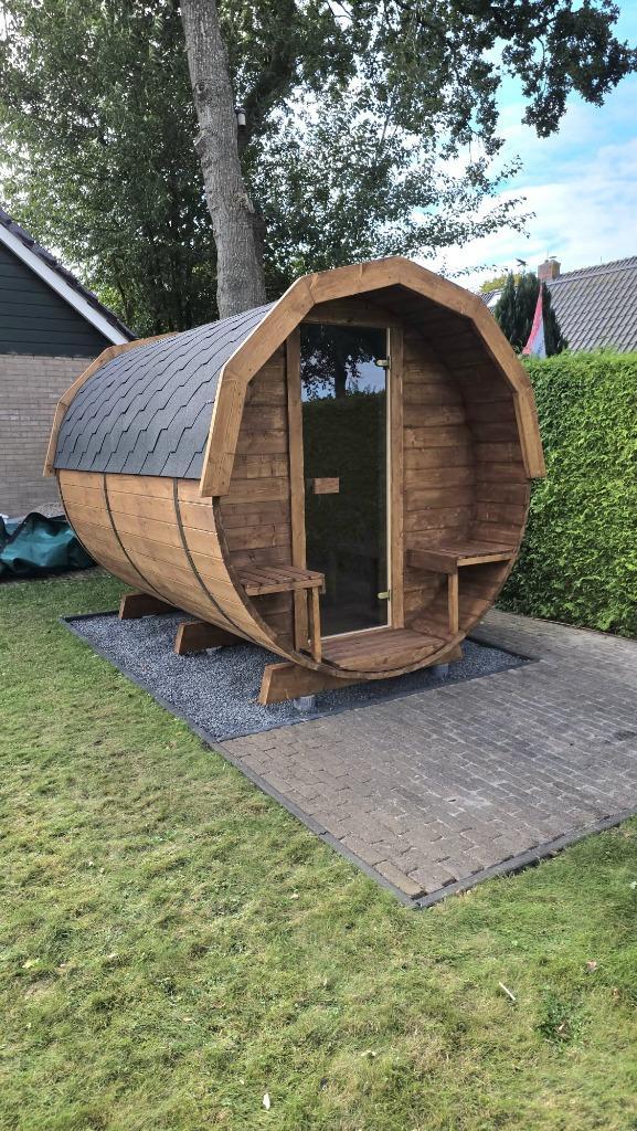 3M Barrel Sauna van Scandinavisch grenenhout, Sport en Fitness, Sauna, Nieuw, Complete sauna, Fins of Traditioneel, Verzenden