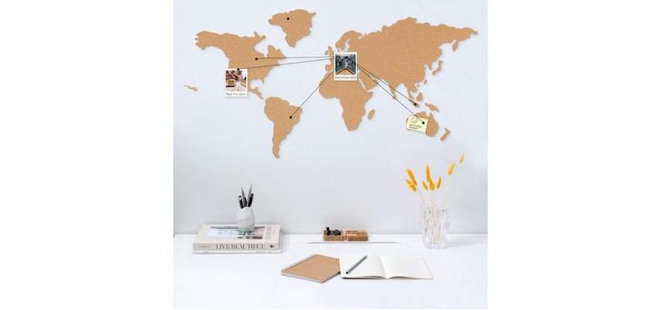 Wandbord wereldkaart, Antiek en Kunst, Antiek | Wandborden en Tegels, Ophalen of Verzenden