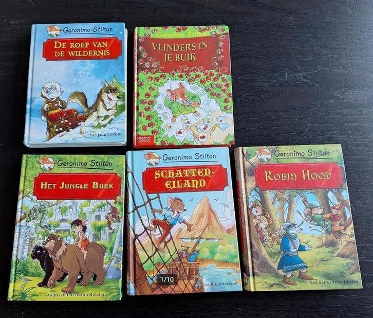 Geronimo Stilton, pakket van 5 jeugdleesboeken, Nederlands, Livres, Livres pour enfants | Jeunesse | 10 à 12 ans, Utilisé, Fiction