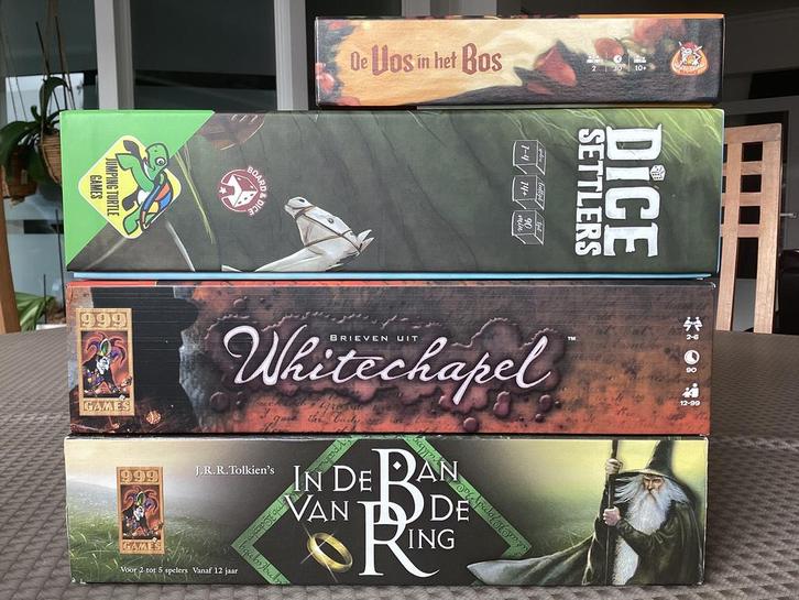 De vos in het bos, Dice settlers, Brieven uit Whitechapel,…, Hobby en Vrije tijd, Gezelschapsspellen | Bordspellen, Zo goed als nieuw