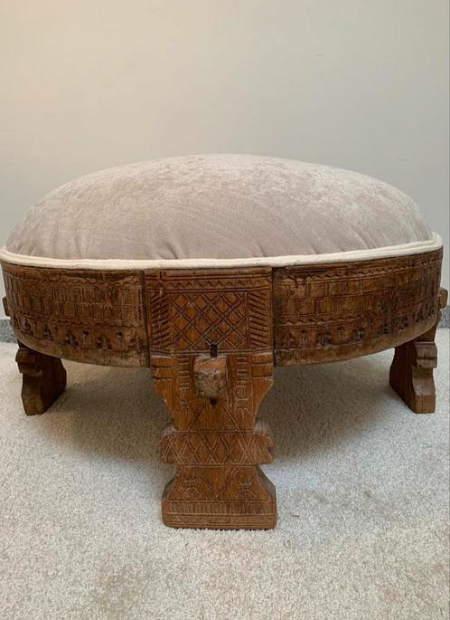 chakki salontafel/poef/hocker authentiek uit India, Huis en Inrichting, Zetels | Voetbanken en poefs, Ophalen
