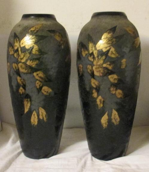 exceptionnellement grands vases Legras dorés gravés à l'acid, Antiquités & Art, Antiquités | Verre & Cristal, Enlèvement