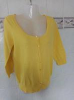 Zara : nieuw geel gilet vest cardigan 2/3 mouwen , mt L, Zara, Taille 42/44 (L), Neuf, Jaune