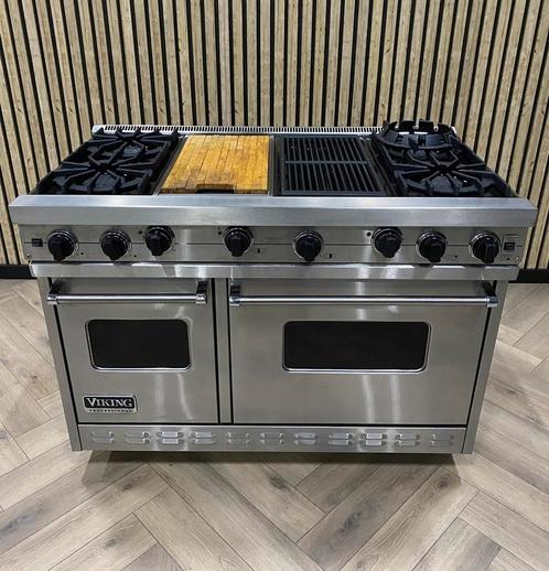 Réchaud Viking Luxe 122cm Gaz 6 Brûleurs + Plaque Grill, Electroménager, Cuisinières, Comme neuf, Autoportant, 5 zones de cuisson ou plus