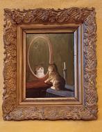 Kat voor spiegel olieverf, Antiek en Kunst, Ophalen