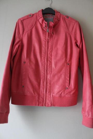 roze lederen jas 170/176 of XS, Kinderen en Baby's, Gebruikt, Meisje, JBC, Ophalen of Verzenden