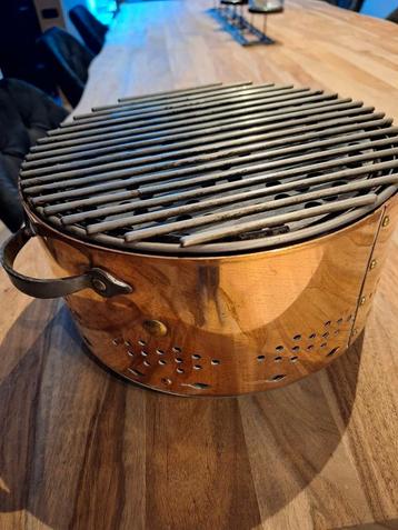 Te koop Koperen NIEUW bbq - GRILL tafelmodel 8 pers + 6 pers