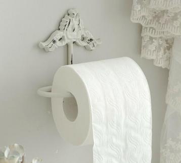 Toiletpapierhouder / WC-Rolhouder w. decor-White Landelijk beschikbaar voor biedingen