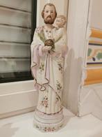 Statue ancienne en porcelaine de Saint Joseph et l'Enfant Jé, Enlèvement ou Envoi