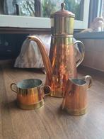 Koperen set koffie pot + suiker potje en melk kannetje, Antiquités & Art, Antiquités | Bronze & Cuivre, Enlèvement
