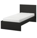 Zwart bed frame + matras + lattenbodem, Huis en Inrichting, Slaapkamer | Bedden, Ophalen, 100 cm, Eenpersoons, Steigerhout