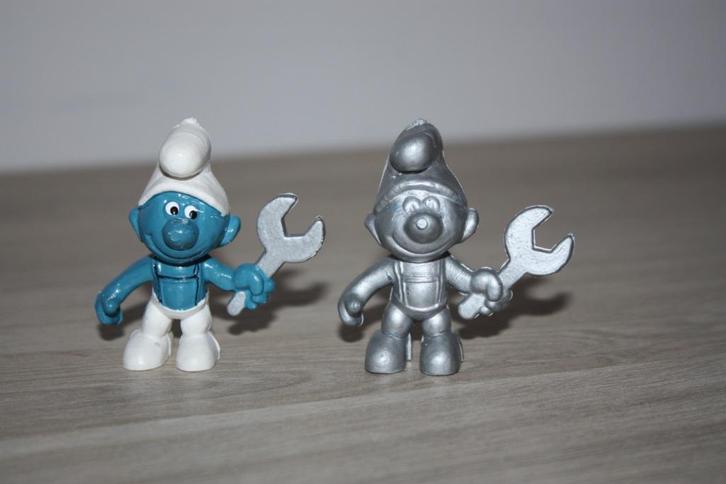 varianten schleich zilver sleutel & volledig zilver , 1970, Verzamelen, Smurfen, Zo goed als nieuw, Poppetje, Figuurtje of Knuffel