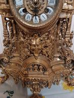 Antieke bronzen schouwgarnituur met 2kandelaars, Antiek en Kunst, Antiek | Klokken, Ophalen