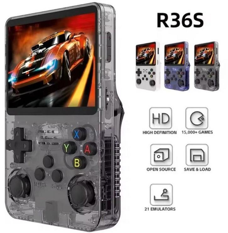 R36S Purple gameconsole, 20.000 vooraf geïnstalleerde games, Games en Spelcomputers, Spelcomputers | Nintendo NES, Nieuw, Zonder controller