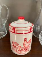 Vintage keramische voorraadpot met kippenmotief, Ophalen of Verzenden