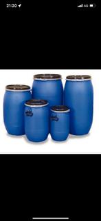 Blauwe tonnen vaten zo goed als nieuw, Kunststof, Ophalen of Verzenden, 150 liter of meer, Zo goed als nieuw