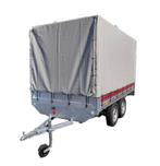 Aanhangwagen - dubbelas + ladderrek + zeil  < 750 kg, Auto diversen, Aanhangers en Bagagewagens, Ophalen, Zo goed als nieuw