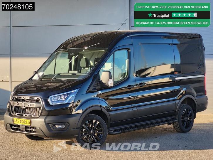 Ford Transit 165pk Automaat Limited Black Edition Dubbele sc, Auto's, Bestelwagens en Lichte vracht, Bedrijf, Te koop, Achteruitrijcamera