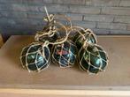 Visnet drijver Glazen Bol Ø 12,5cm - Set van 5, Antiek en Kunst, Ophalen of Verzenden