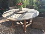 Tuintafel rond teak, Tuin en Terras, Tuintafels, Ophalen, Gebruikt, Rond, Teakhout
