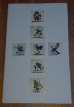 De Smurfen 7 x decalco sticker BP 70s Schtroumpfs Peyo, Verzamelen, Stripfiguren, Smurfen, Ophalen of Verzenden, Plaatje, Poster of Sticker