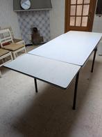 UitschuifbareTafel met formica blad en chromen poten -, Huis en Inrichting, Ophalen