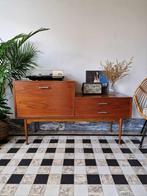 Vintage midcentury dressoir / platenspeler meubel / kast, Minder dan 100 cm, 25 tot 50 cm, 100 tot 150 cm, Teakhout