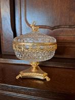 Glazen gouden bonbonniere schaal vintage, Ophalen of Verzenden