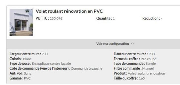 Volet roulant en PVC - NEUF - JAMAIS INSTALLE, Doe-het-zelf en Bouw, Rolluiken, Nieuw, 150 tot 200 cm, Minder dan 100 cm, Wit