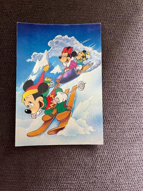 Postkaart Disney Coleur Magiques 'Skiën', Verzamelen, Disney, Zo goed als nieuw, Plaatje of Poster, Mickey Mouse, Verzenden