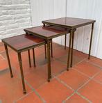 Tables gigognes laiton/formica vintage, Utilisé