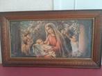 Antieke religieuze prent – in gesculpteerde houten lijst, Antiek en Kunst, Antiek | Religieuze voorwerpen, Ophalen
