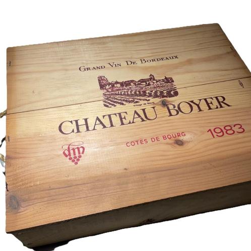 3x Chateau Boyer (1983)  - Cotes de-Bourg, Verzamelen, Wijnen, Zo goed als nieuw, Rode wijn, Frankrijk, Vol, Ophalen of Verzenden