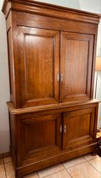 Antieke eiken Franse Louis XVI deux corps kast, 19de eeuw, Antiek en Kunst, Antiek | Meubels | Kasten, Ophalen