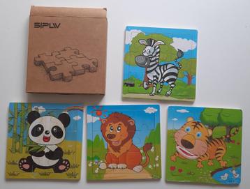 4 puzzles en bois pour enfants neuf sous blister  beschikbaar voor biedingen