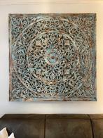 volhouten turquoise verweerde wandpaneel 1,47x1,47m, Maison & Meubles, Accessoires pour la Maison | Décorations murale, Enlèvement
