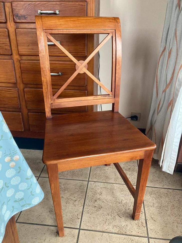 6 chaises de salle à manger de style champêtre, Maison & Meubles, Chaises, Comme neuf, Cinq, Six Chaises ou plus, Bois, Brun, Enlèvement