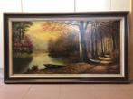 Olieverfschilderij met reekalfjes – Gesigneerd V.D. Bulcke, Ophalen