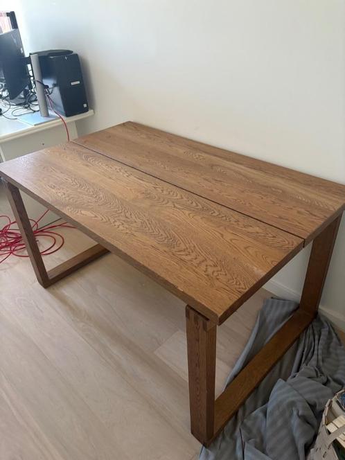 Tafel IKEA eikenfineer bruin gelazuurd 140 x 85 cm, Huis en Inrichting, Tafels | Eettafels, Gebruikt, 150 tot 200 cm, 50 tot 100 cm