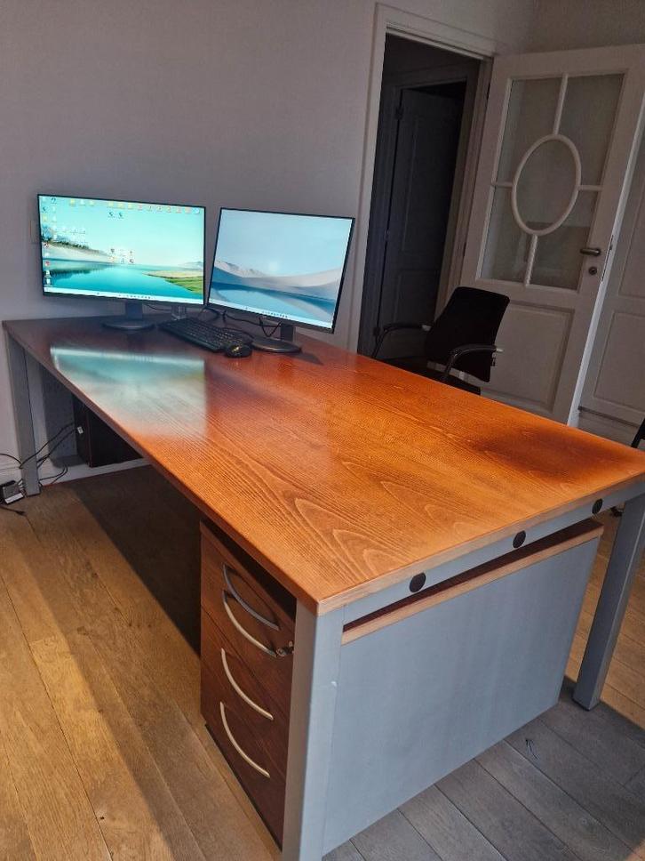 Bureau incl. ladeblok en wandkast, Huis en Inrichting, Bureaus, Gebruikt, Bureau, Ophalen