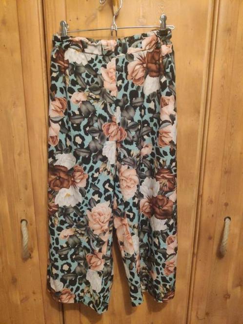 Losse broek met panterprint en bloemen Terra di Siena TU, Kleding | Dames, Broeken en Pantalons, Zo goed als nieuw, Ophalen of Verzenden