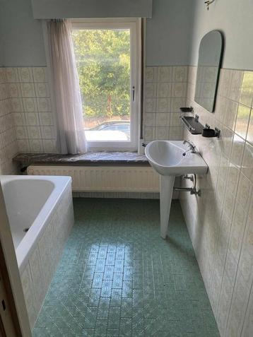 Badkamer bestaande uit bad, lavabo en spiegel beschikbaar voor biedingen