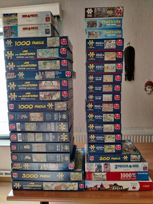 Collectie Puzzels - Jan Van Haasteren ea, Hobby en Vrije tijd, Denksport en Puzzels, Zo goed als nieuw, Legpuzzel, Ophalen