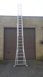 Aluminium ladder 3x14 treden, Bricolage & Construction, Échelles & Escaliers, Échelle, Enlèvement