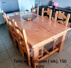 Eiken tafel met 6 stoelen en eiken kast., Huis en Inrichting, Complete eetkamers, Ophalen